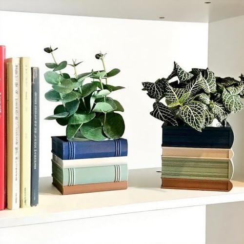 SUNUCO Buch Blumentopf Dekoratio, Buch Pflanzgefäß für Leser, Buchförmiger dekorativer Übertopf Mit Entwässerungsloch, Bücherregal Dekoration für Haus, Schlafzimmer, Büro, Geschenk für Buchliebhaber SUNUCO Buch Blumentopf Dekoratio, Buch Pflanzgefäß für Leser, Buchförmiger dekorativer Übertopf Mit Entwässerungsloch, Bücherregal Dekoration für Haus, Schlafzimmer, Büro, Geschenk für Buchliebhaber von SUNUCO