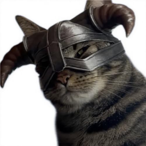 SUNUCO Katzen Ziegenhorn Maskem, Katzen-Cosplay-Hut, Katze Personalisierte Dekoration, katzenmaske Halloween Weihnachten Party Kostüm Kopfschmuck von SUNUCO