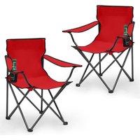 SUNULA 2er Set Campingstuhl Faltbar bis 100 kg Klappstuhl mit Getränkehalter und Tasche, Rot SUNULA 2er Set Campingstuhl Faltbar bis 100 kg Klappstuhl mit Getränkehalter und Tasche, Rot von SUNULA