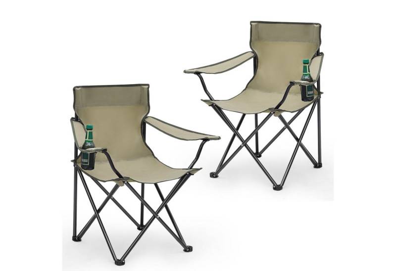 SUNULA Campingstuhl Faltbar Anglerstuhl Ultraleicht Faltstuhl Camping Klappstuhl (2 St), mit Getränkehalter, mit Tragetasche, bis max. 100 kg von SUNULA