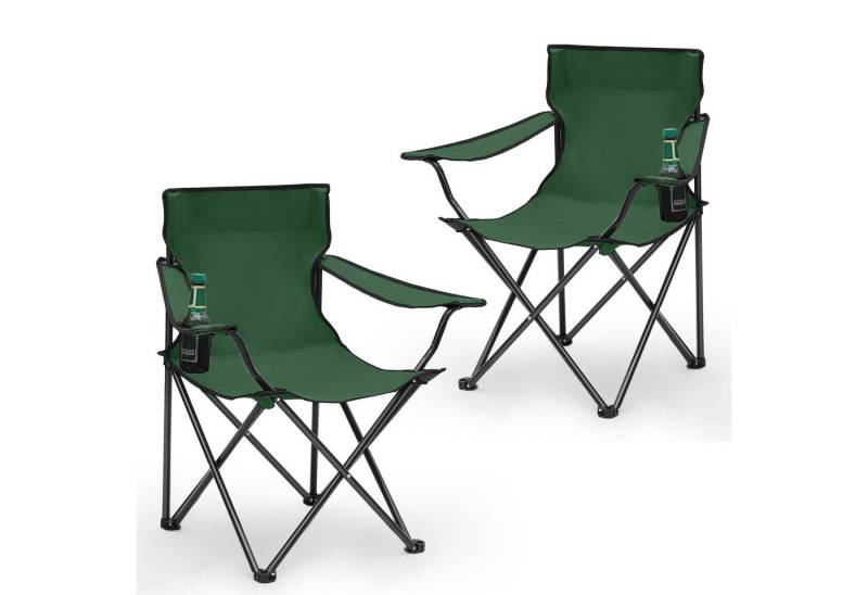 SUNULA Campingstuhl Faltbar Anglerstuhl Ultraleicht Faltstuhl Camping Klappstuhl (2 St), mit Getränkehalter, mit Tragetasche, bis max. 100 kg von SUNULA