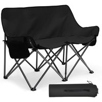 SUNULA Faltbar Campingstuhl für 2 Personen, Doppel Klappstuhl bis 180kg, mit Lagerungstasche, Schwarz SUNULA Faltbar Campingstuhl für 2 Personen, Doppel Klappstuhl bis 180kg, mit Lagerungstasche, Schwarz von SUNULA