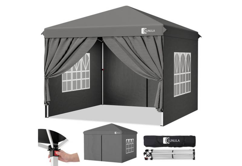 SUNULA Faltpavillon 3x3 m Gartenpavillon mit 4 seitenteilen wasserdicht, mit 4 Seitenteilen, (inkl. 4 Seitenteile), Wasserdicht Faltpavillon, Winterfest Pavillon Pop Up Partyzelt von SUNULA