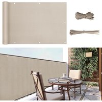 Balkon Sichtschutz Blickdicht pes Balkonverkleidung Windschutz Ohne Bohren, mit Nylon Kabelbinder und Kordel, Patentierte Reißfeste Ösen, Wetterfest, von SUNULA