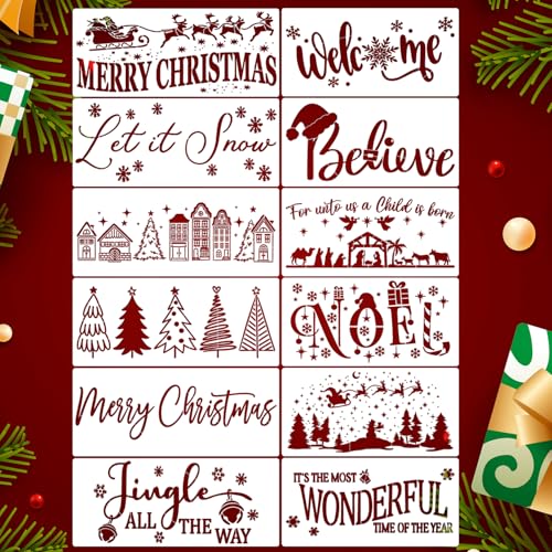 CH Weihnachtsschablonen zum Basteln, wiederverwendbare Weihnachts-Fußmatte, Schablonen für Weihnachten, Feiertage, Schablone zum Malen auf Holz, Fußmatten, Stoffen, Dekor CH Weihnachtsschablonen zum Basteln, wiederverwendbare Weihnachts-Fußmatte, Schablonen für Weihnachten, Feiertage, Schablone zum Malen auf Holz, Fußmatten, Stoffen, Dekor von SUNVERSE