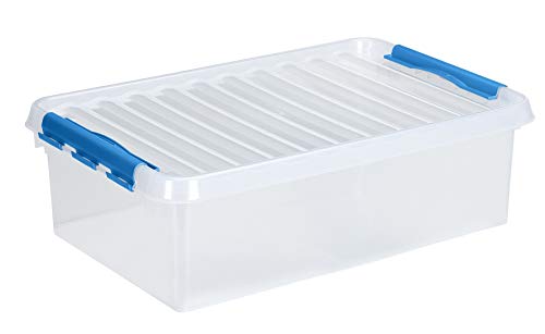 3 x SUNWARE Q-Line Box - 32 Liter - 60 x 40 x 18cm - transparent/blau von SUNWARE perfectly organised