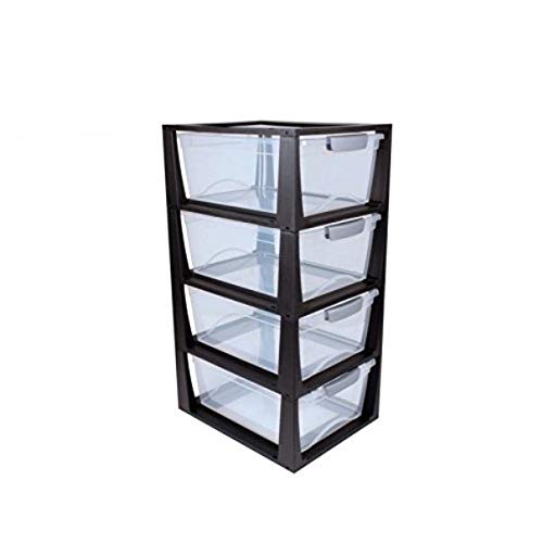 4x SUNWARE Omega Schubladen-Modul 11 Liter - transparent/schwarz von SUNWARE perfectly organised