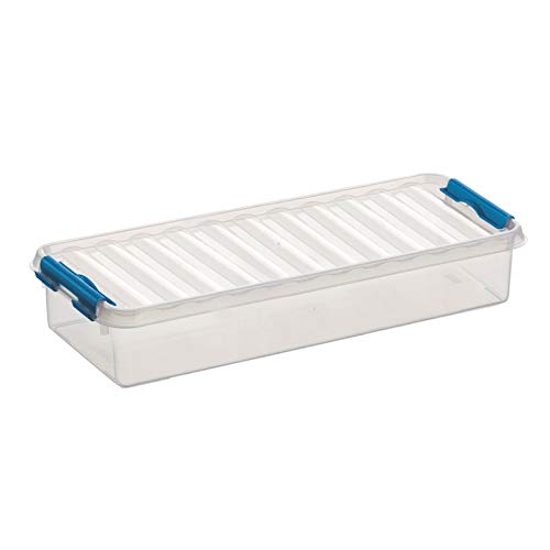 6X SUNWARE Q-Line Box - 2,5 Liter - 385 x 140 x 65 mm - transparent/blau von SUNWARE perfectly organised