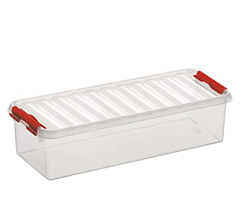 6X SUNWARE Q-Line Box - 3,5 Liter - 385 x 140 x 92 mm - transparent/rot 6X SUNWARE Q-Line Box - 3,5 Liter - 385 x 140 x 92 mm - transparent/rot von SUNWARE perfectly organised