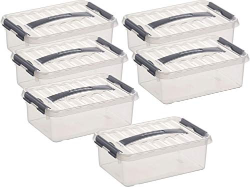 Aufbewahrungsbox - 6 Boxen à 4 Liter im Set / 30 x 20 x 10 cm mit Clicverschluß und Tragegriff Aufbewahrungsbox - 6 Boxen à 4 Liter im Set / 30 x 20 x 10 cm mit Clicverschluß und Tragegriff von SUNWARE perfectly organised