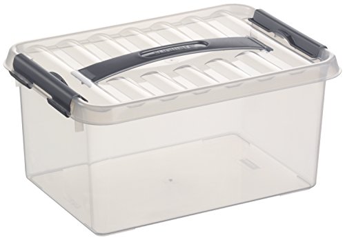 Helit by H6160102-Aufbewahrungsbox The q-line 6 Liter mit Deckel transparent 1 Stück sunware Box 6l H6160102 mit Griff durchsichtig 200x300x140 mm von SUNWARE perfectly organised