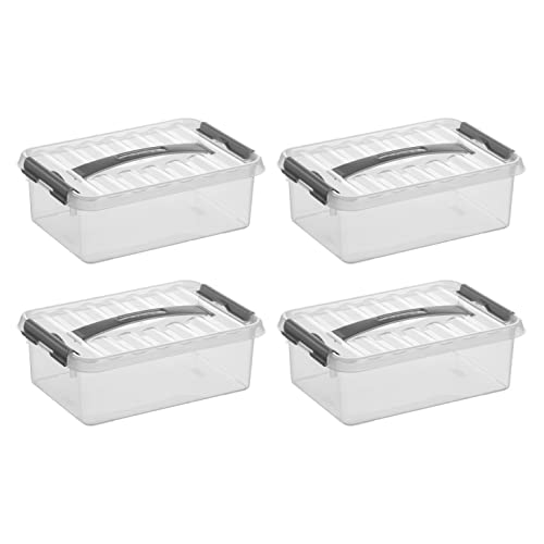 SUNWARE perfectly organised Sonnenwaren Q -Linie Storagebox Transparent/Grau 4 Liter - Set von 4 Teilen von SUNWARE perfectly organised
