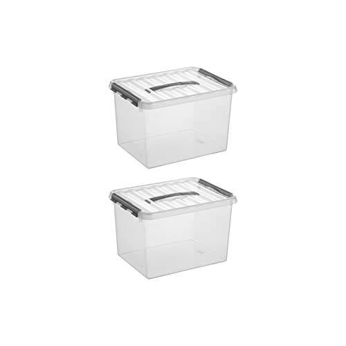 Sonnenwaren Q -Line Storage Box Transparent/Grau 22 Liter - Set von 2 Teilen Sonnenwaren Q -Line Storage Box Transparent/Grau 22 Liter - Set von 2 Teilen von SUNWARE perfectly organised