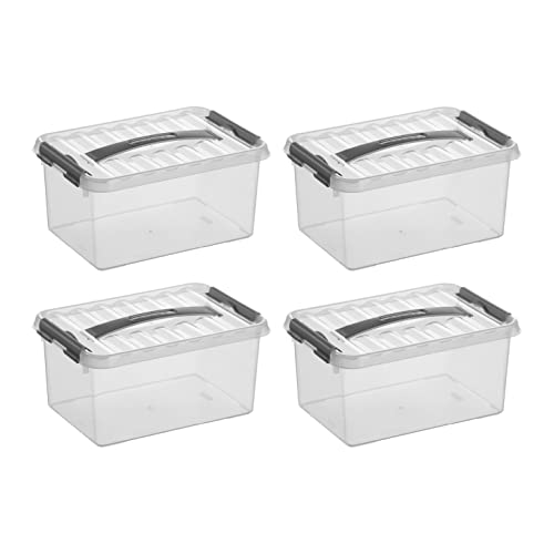 Sunware Q-line Aufbewahrungsbox Transparent/Grau 6 Liter - Set mit 4 Stück Sunware Q-line Aufbewahrungsbox Transparent/Grau 6 Liter - Set mit 4 Stück von SUNWARE perfectly organised