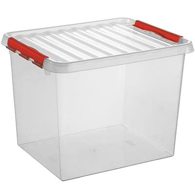Sunware Q-Line Aufbewahrungsbox, transparent rot, 52 Liter von Sunware
