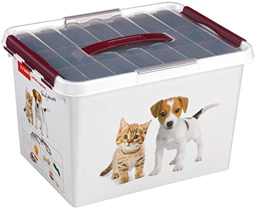 Sunware Q-Line Pet Decor Box mit Einsatz, weiß/Bordeaux, Einheitsgröße von Sunware