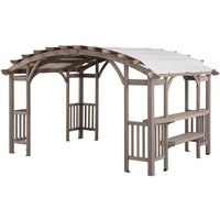 Sunjoy - Zedernholz Pergola dajti in Grau - 305cm x 427cm von SUNJOY
