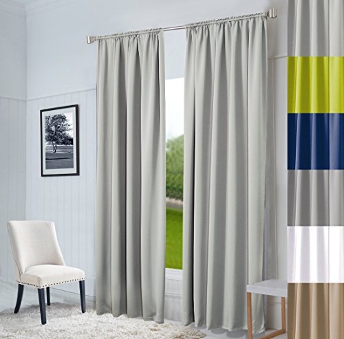 Sun World Hochqualitativer Vorhang nach Maß Oxford, Gardine nach Maß, Kräuselband, Schlaufen, Blickdicht, 6, Maßanfertigung, Gardinen nach Maß, (Light Grey, 235cm) von Sun World