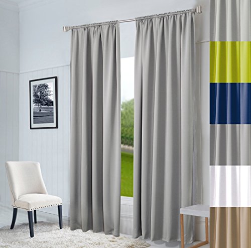 Sun World Hochqualitativer Vorhang nach Maß Oxford, Gardine nach Maß, Kräuselband, Schlaufen, Blickdicht, 6, Maßanfertigung, Gardinen nach Maß, (Silbergrau, 240cm) von Sun World