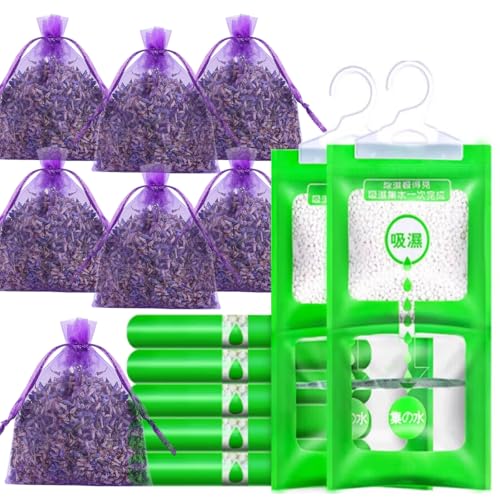 7 Pcs Luftentfeuchter,50 g Lavendelsäckchen,7 Säcke,Duftsäckchen Kleiderschrank,Entfeuchter Schrank,Lavendelsäckchen für Kleiderschrank,Entfernt Feuchtigkeit und Schlechte Gerüche in Kleidung von SUNXBUK