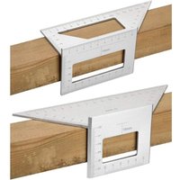 2-Sattel-Layout-Winkelmessgerät für die Holzbearbeitung, 45/45 Grad bis 90/45 Grad Quadrat-Layout-Gehrungswinkel-Mess-T-Lineal, Aluminiumlegierung 2-Sattel-Layout-Winkelmessgerät für die Holzbearbeitung, 45/45 Grad bis 90/45 Grad Quadrat-Layout-Gehrungswinkel-Mess-T-Lineal, Aluminiumlegierung von SUNXURY