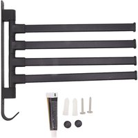 2 Stück schwarzer drehbarer Handtuchhalter, stanzfreier Handtuchhalter für das Badezimmer, Wandmontage, Badezimmerecke, 4-armige Hängestange 2 Stück schwarzer drehbarer Handtuchhalter, stanzfreier Handtuchhalter für das Badezimmer, Wandmontage, Badezimmerecke, 4-armige Hängestange von SUNXURY
