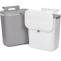 2-teiliger Küchenkomposteimer, hängender Mülleimer mit Deckel für die Arbeitsplatte oder unter der Spüle, an der Wand montierter Mülleimer auf der 2-teiliger Küchenkomposteimer, hängender Mülleimer mit Deckel für die Arbeitsplatte oder unter der Spüle, an der Wand montierter Mülleimer auf der von SUNXURY