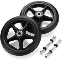 2er-Pack 6-Zoll-Rollstuhl-Ersatzräder aus Gummi für Rollator-Gehhilfen, rutschfeste Ersatzrollen, universelle Rollstuhlräder, schwarz 2er-Pack 6-Zoll-Rollstuhl-Ersatzräder aus Gummi für Rollator-Gehhilfen, rutschfeste Ersatzrollen, universelle Rollstuhlräder, schwarz von SUNXURY