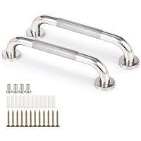 2er-Pack Haltegriffe aus Edelstahl 304 für das Badezimmer, 33 cm, mit rutschfestem Griff, für Badewanne, Toilette, Badezimmer, Treppengeländer von SUNXURY