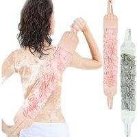 2er-Pack Peeling-Rückenschrubber, wendbarer Griff, Duschschwamm-Zubehör (Pink, Grau) von SUNXURY