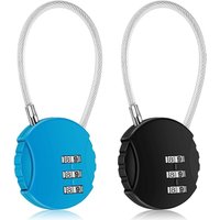2er-Pack wasserdichtes Vorhängeschloss mit 3-stelliger Zahlenkombination für Fitnessstudio-Spind, Sport-Spind, Zaun, Werkzeugkasten, Tor, 2er-Pack wasserdichtes Vorhängeschloss mit 3-stelliger Zahlenkombination für Fitnessstudio-Spind, Sport-Spind, Zaun, Werkzeugkasten, Tor, von SUNXURY