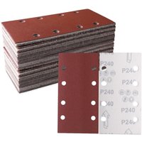 30er-Pack Schleifblätter 93 x 185 mm - 8-Loch-Quadrat-Klett-Schleifpapier - 320 verschiedene Körnungen - Polieren und Rostentfernung von SUNXURY