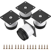 4er-Pack 5,1 cm lange Möbelbeine aus Edelstahl – kleine Schreibtischbeine aus Metall – Sofabeine – verstellbare Ersatzbeine aus weißem Metall – runde 4er-Pack 5,1 cm lange Möbelbeine aus Edelstahl – kleine Schreibtischbeine aus Metall – Sofabeine – verstellbare Ersatzbeine aus weißem Metall – runde von SUNXURY