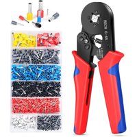 Aderendhülsen-Crimpwerkzeug-Set mit 1250-teiligem Aderendhülsen-Anschlussklemmen-Set, selbsteinstellender Crimpzange, Aderendhülsen-Crimpzange für Aderendhülsen-Crimpwerkzeug-Set mit 1250-teiligem Aderendhülsen-Anschlussklemmen-Set, selbsteinstellender Crimpzange, Aderendhülsen-Crimpzange für von SUNXURY