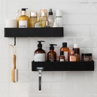 Badregal Ohne Bohren, 2er Set Duschregal Lagerregal Edelstahl Badkorb Wandmontage Abtropfbar mit Haken von SUNXURY