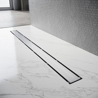 Sunxury - sonni Bodenablauf Edelstahl dusche 80 cm Duschrinne dn 40 Duschablauf flach 2 in 1 design Doppelseitige mit Geruchsstop und Haarsieb von SUNXURY
