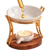 Brenner für ätherische Öle, Brenner für ätherische Öle aus Metall, Brenner für Wachsschmelze mit Keramikschale, Teelicht-Kerzenbrenner, Brenner für ätherische Öle, Brenner für ätherische Öle aus Metall, Brenner für Wachsschmelze mit Keramikschale, Teelicht-Kerzenbrenner, von SUNXURY