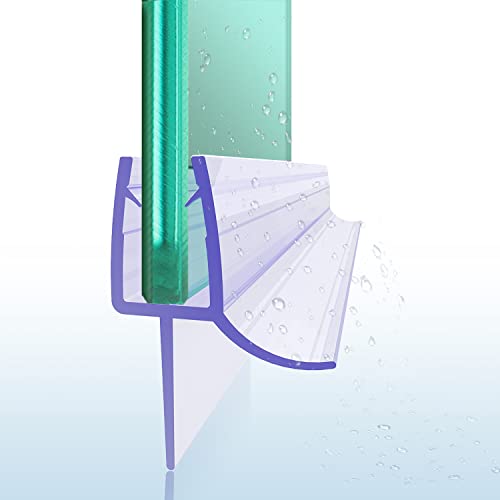 Duschdichtung 100cm Duschdichtung für 5mm 6mm Glasdicke Duschabdichtung Gummilippe mit verlängerter Innenlippe PVC Duschtür Wasserabweiser für Duschkabine von SUNXURY