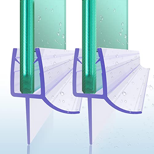 Duschdichtung 70cm 2 Stück Duschdichtung für 5mm 6mm Glasdicke Duschabdichtung Gummilippe mit verlängerter Innenlippe PVC Duschtür Wasserabweiser für Duschkabine von SUNXURY