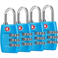 Gepäckschlösser (4er-Pack) – 3-stelliges Zahlenschloss – Zugelassenes Reiseschloss für Koffer und Gepäck (Blau) von SUNXURY