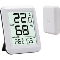 Innen- und Außenthermometer, vernetztes Thermometer mit kabellosem Außensensor, digitales Hygrometer-Thermometer mit großem LCD-Display, Innen- und Außenthermometer, vernetztes Thermometer mit kabellosem Außensensor, digitales Hygrometer-Thermometer mit großem LCD-Display, von SUNXURY