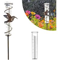 Regenmesser für den Garten aus Glas – Regenmesser aus Metall – mit klarer Skala – für Garten, Rasen, Terrasse (2er-Pack) von SUNXURY