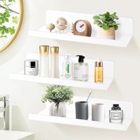 SHEPIN 3 Stück Deko-Regal weiß, schwebendes Wandregal, Wandregal, Lagerregal, Regale ohne Bohren, kleines Acryl-Schweberegal, Wandregal, Duschregal, SHEPIN 3 Stück Deko-Regal weiß, schwebendes Wandregal, Wandregal, Lagerregal, Regale ohne Bohren, kleines Acryl-Schweberegal, Wandregal, Duschregal, von SUNXURY