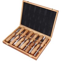 SUNXURY 12-teiliges Holzschnitzwerkzeug-Set, CRV-Klinge, Holzgriff, Graviermeißel-Set für Heimwerkerarbeiten von SUNXURY