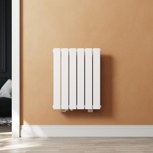 SUNXURY Badheizkörper 600x465 mm Vertikal Heizkörper Flachheizkörper Klein Seitenanschluss Handtuchwärmer in weiss Design Paneel Einlagig Wandheizkörper von SUNXURY