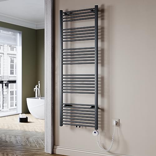 SUNXURY Badheizkörper Elektrisch Anthrazit 1640x600 mm Handtuchheizkörper Elektrisch mit Mini-Thermostat Auswählbar Panel Handtuchhalter Wasser Mittelanschluss 900 Watt SUNXURY Badheizkörper Elektrisch Anthrazit 1640x600 mm Handtuchheizkörper Elektrisch mit Mini-Thermostat Auswählbar Panel Handtuchhalter Wasser Mittelanschluss 900 Watt von SUNXURY