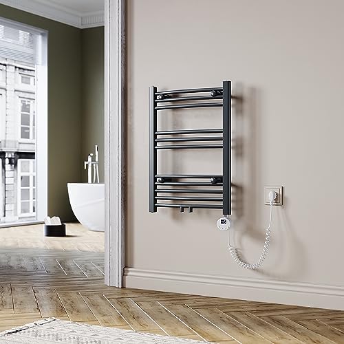 SUNXURY Badheizkörper Elektrisch Anthrazit 700x500 mm Gebogen Handtuchwärmer Handtuchheizkörper Elektrisch mit Mini-Thermostat Auswählbar Panel Handtuchhalter Wasser Mittelanschluss 400 Watt SUNXURY Badheizkörper Elektrisch Anthrazit 700x500 mm Gebogen Handtuchwärmer Handtuchheizkörper Elektrisch mit Mini-Thermostat Auswählbar Panel Handtuchhalter Wasser Mittelanschluss 400 Watt von SUNXURY