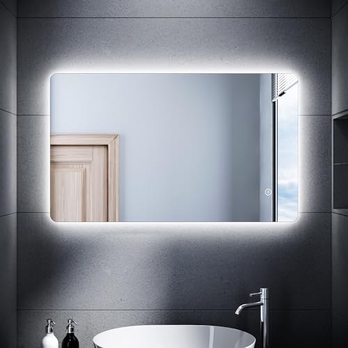SUNXURY Badspiegel Bad mit Beleuchtung 100x60cm Touch beschlagfrei LED Spiegel für Badezimmer Spiegel 3 Farben einstellbare LED-Beleuchtung Wandspiegel IP44 SUNXURY Badspiegel Bad mit Beleuchtung 100x60cm Touch beschlagfrei LED Spiegel für Badezimmer Spiegel 3 Farben einstellbare LED-Beleuchtung Wandspiegel IP44 von SUNXURY