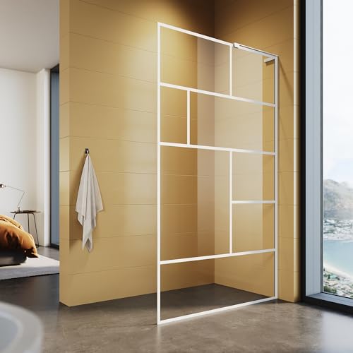SUNXURY Duschwand 120x200cm Walk in Dusche Duschtrennwand Walk-in Duschabtrennung 6mm ESG Nano Glas Weiß Mesh-Design SUNXURY Duschwand 120x200cm Walk in Dusche Duschtrennwand Walk-in Duschabtrennung 6mm ESG Nano Glas Weiß Mesh-Design von SUNXURY