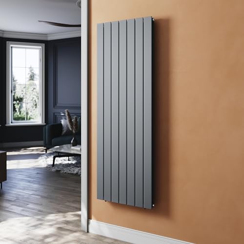 SUNXURY Heizkörper Flachheizkörper Anthrazit 1600 x 539 mm Heizkörper für Badezimmer Vertikal Design Doppellagig Paneelheizkörper Badheizkörper Mittelanschluss von SUNXURY